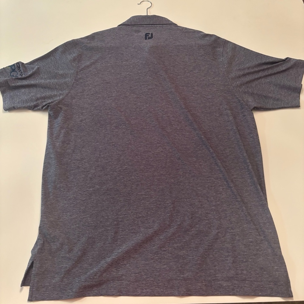 FootJoy FJ Golf Polo Shirt Men’s XL Gray Heather Stripe Collar PGC Logo - Picture 6 of 7